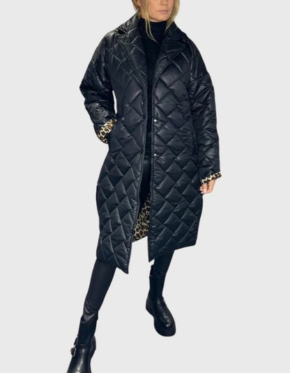 Abrigo elegante acolchado reversible