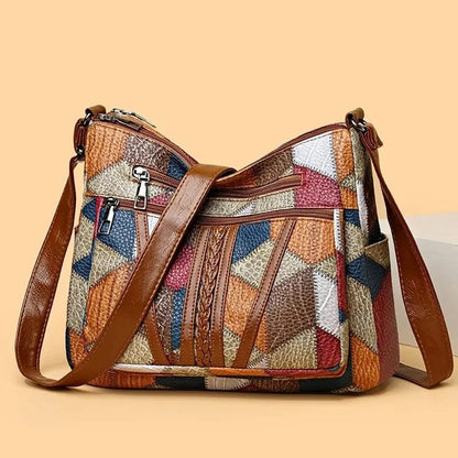 Montiel | Bolso de mano de piel mosaico premium