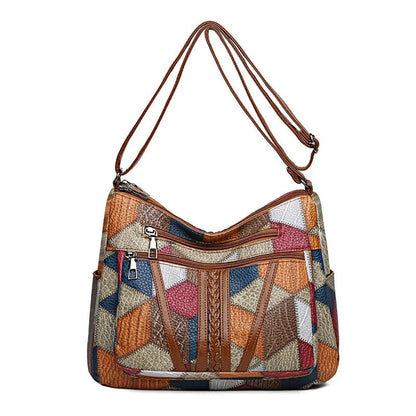 Montiel | Bolso de mano de piel mosaico premium