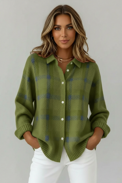 Ana | Cárdigan de punto suave a cuadros